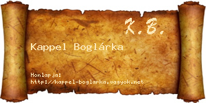 Kappel Boglárka névjegykártya