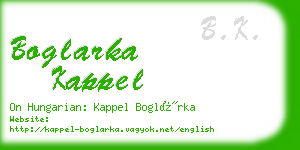 boglarka kappel business card